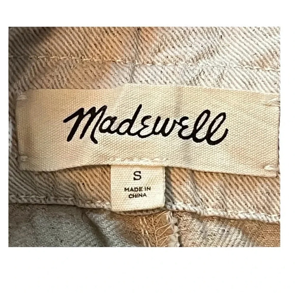 MADEWELL DRAWSTRING PLEATED PAPER BAG COTTON LINEN TAN BEIGE‎ SHORTS SIZE SMALL - Picture 8 of 12